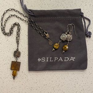 Silpada Tigers Eye Necklace and Earring set